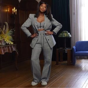 Ivy Park Halls of Ivy Adidas Houndstooth Blazer and Pant